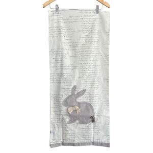 Bunny Boulevard Table Runner Gray Bunny Appliqué & Script Print 16"x72